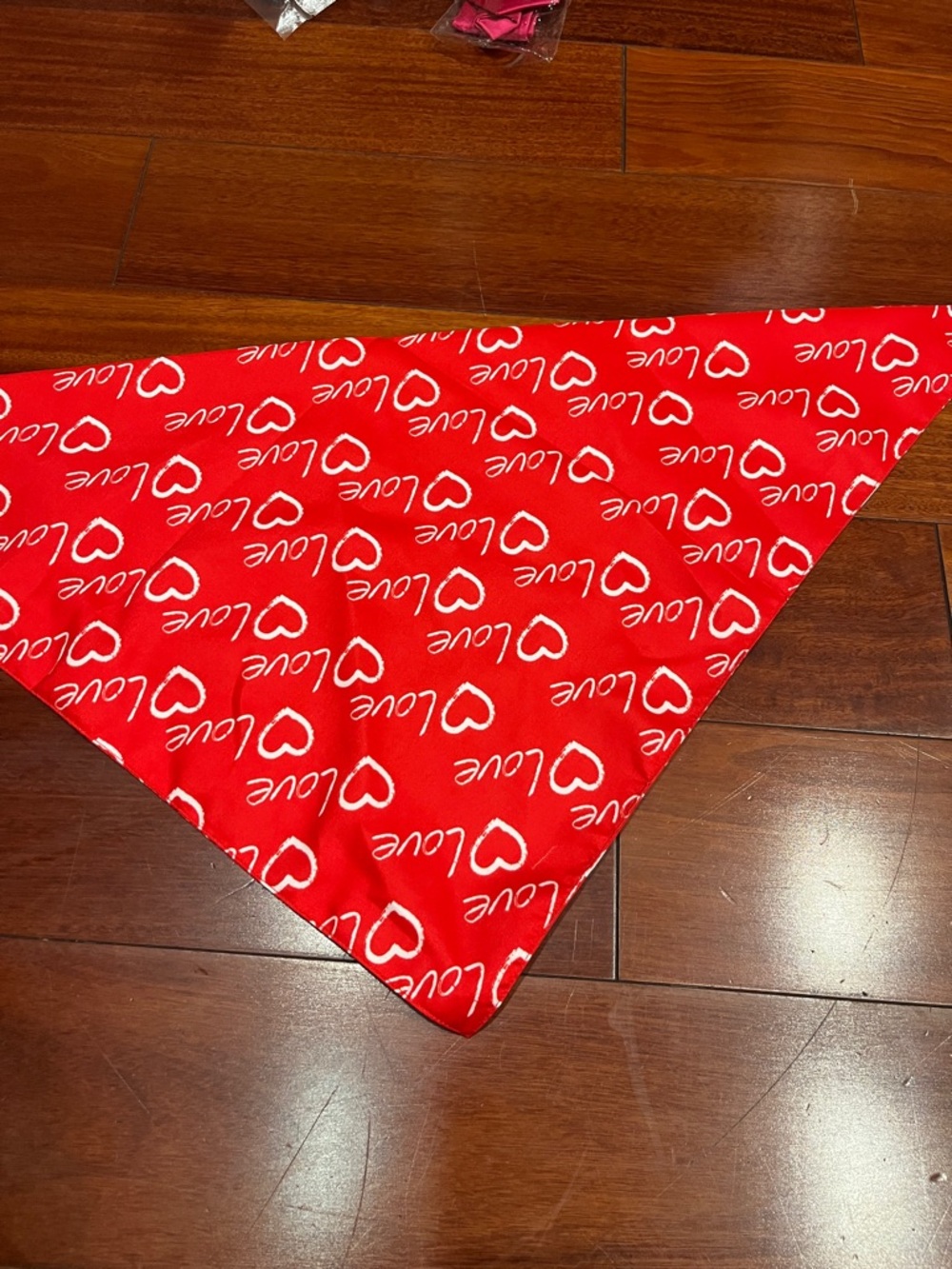 Red Heart Print Bandana Scarf for Dogs XL new